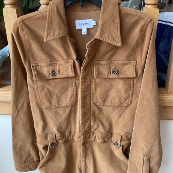 Frame Denim Pants - FRAME sz medium corduroy jumpsuit brown color